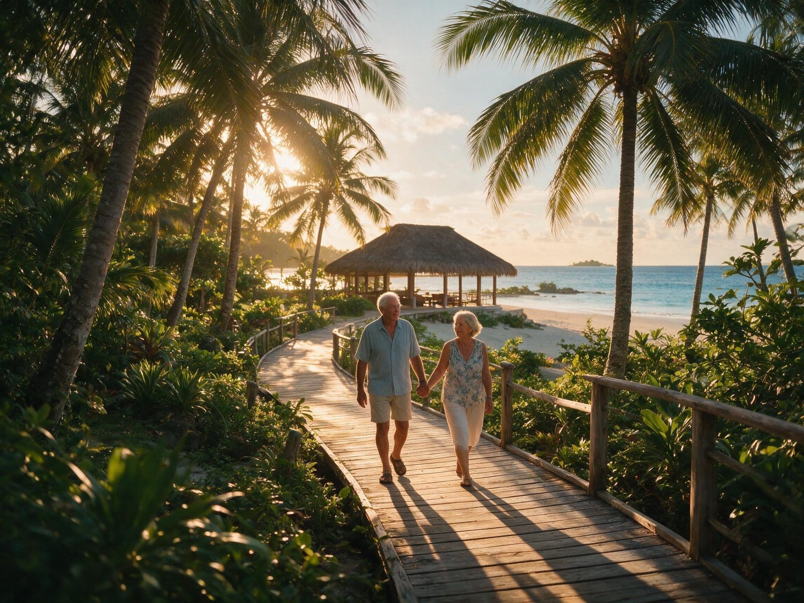 Calidad de vida al atardecer con la pareja
